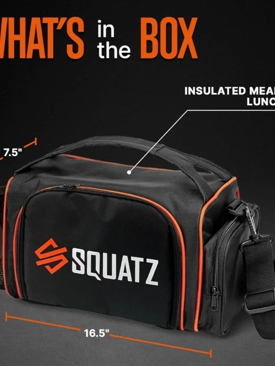 Squatz Insulated Meal Prep Lunch Box - Large Dual Compartment Cooler Bag - Picture 5 of 6